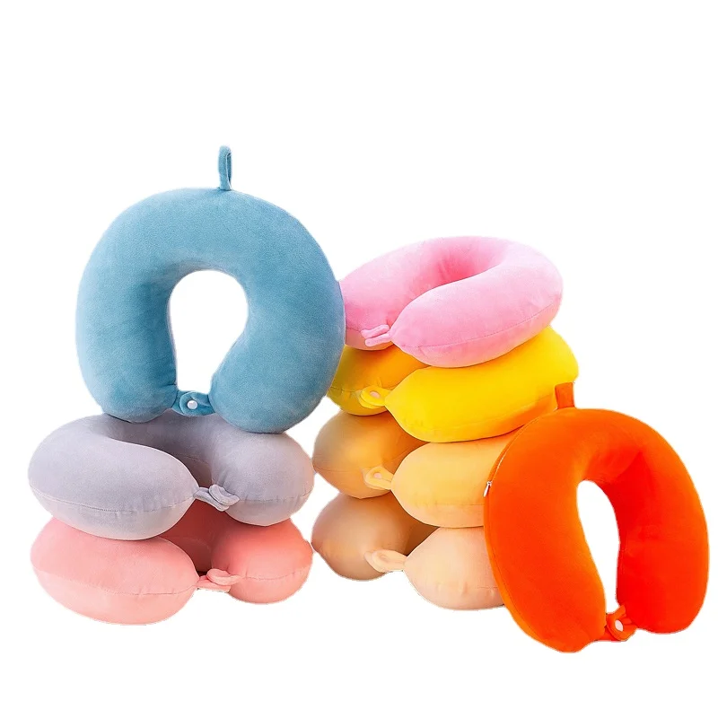 

New style solid color memory cotton U-shaped pillow travel neck pillow memory cotton U-shaped pillow