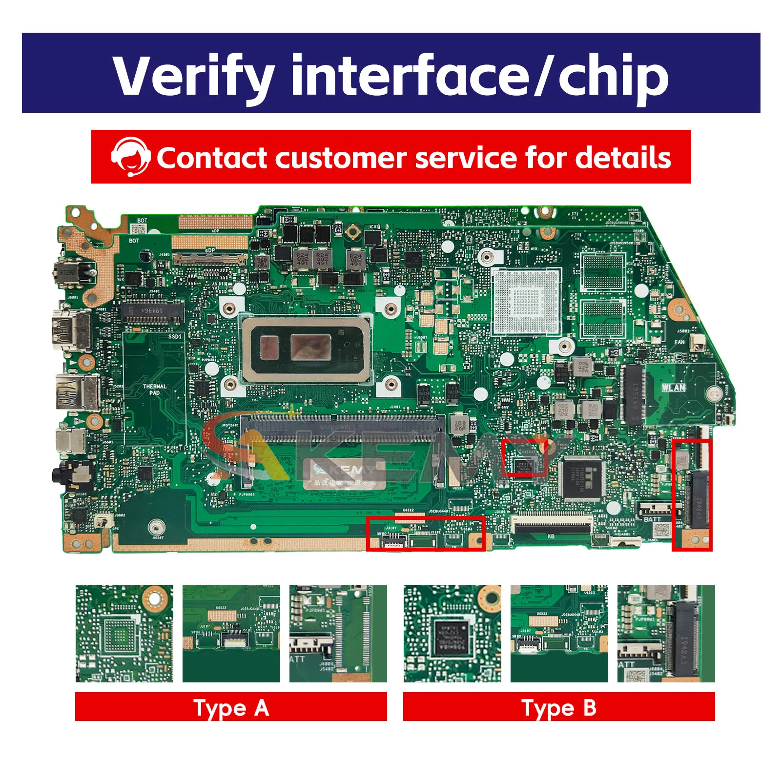 X532FA Laptop Motherboard For ASUS S5500F X532F K532F X532FL K531F S531F X532FAC V532F X532FLC S532F Mainboard With I3 I5 I7 CPU