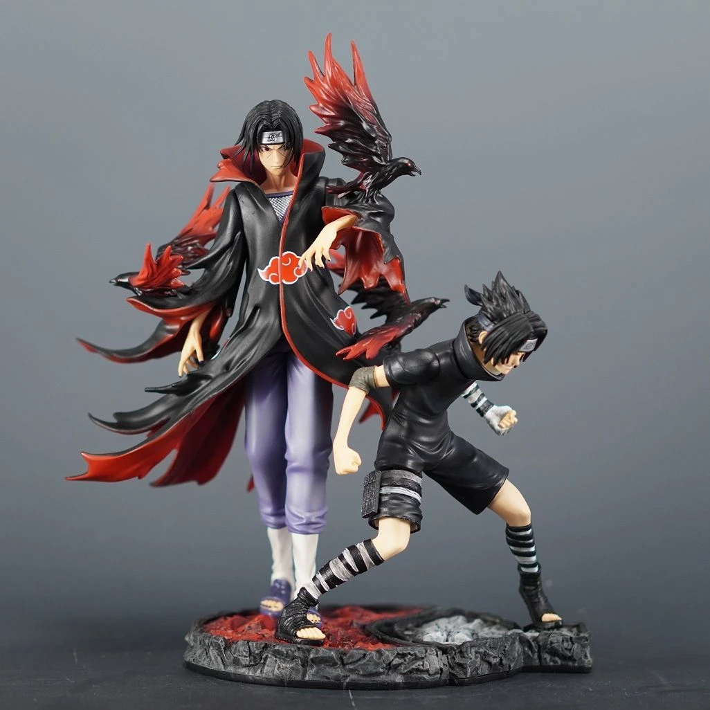 

32 см Наруто аниме фигурка Учиха Саске Итачи брат GK виниловые фигурки коллекционная декоративная модель игрушки игрушки на день рождения подарок