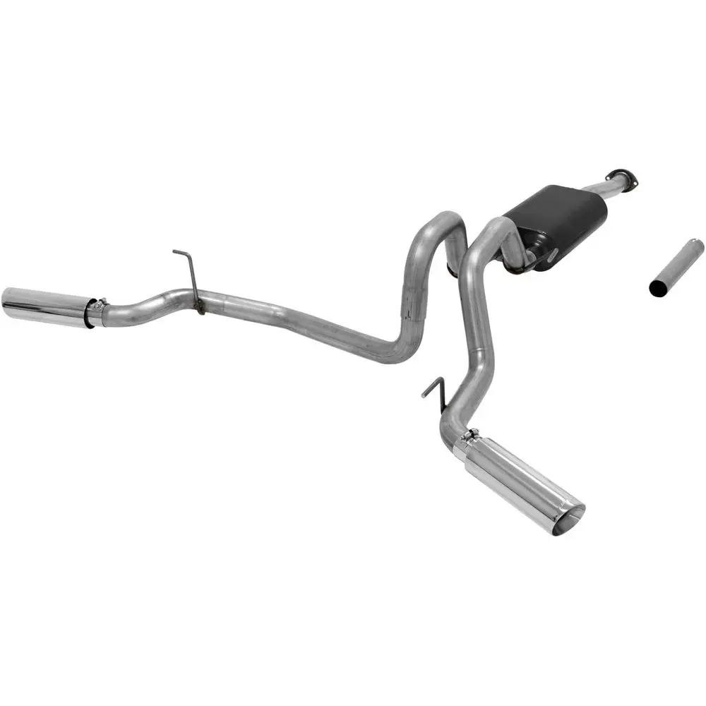 

Dual 3.5 Polished Stainless Steel Tips, 2.5 Cat-Back Exhaust Kit for 2016-2023 3.5L 2WD/4WD Trucks