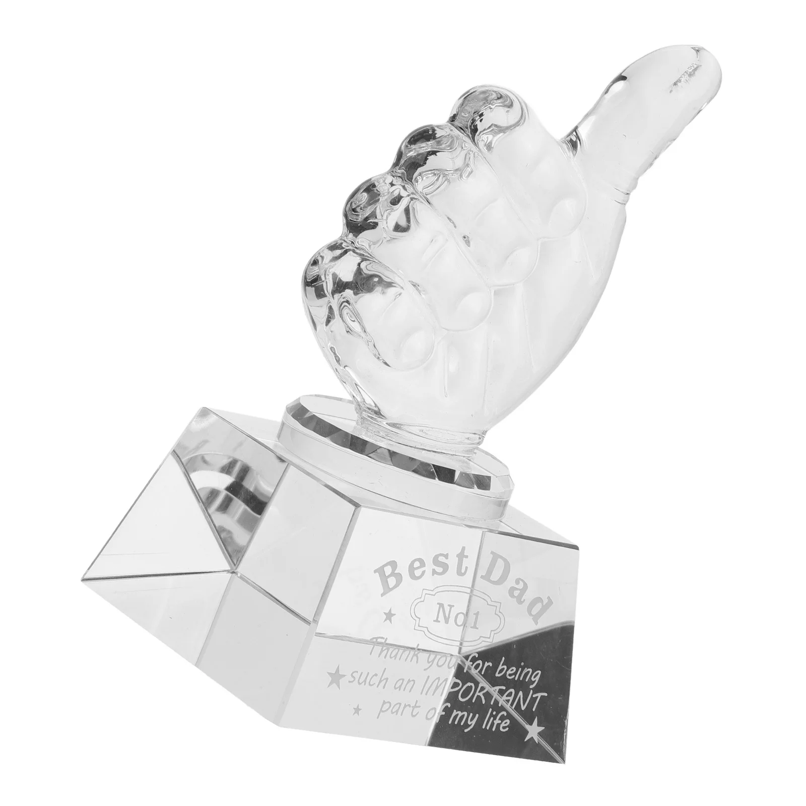 

Crystal Thumb Trophy Lightweight Finger Award Decorative Trophy for Celebration Birthday Holiday Gift Crystal Trophies