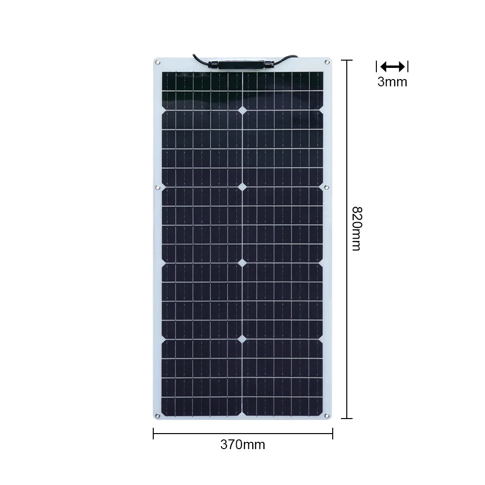 XINPUGUANG Solar Panel 12 Volt 1-2X 50 Watt zestaw paneli słonecznych 50W 100W 12V Elastyczny monokrystaliczny moduł fotowoltaiczny o wysokiej