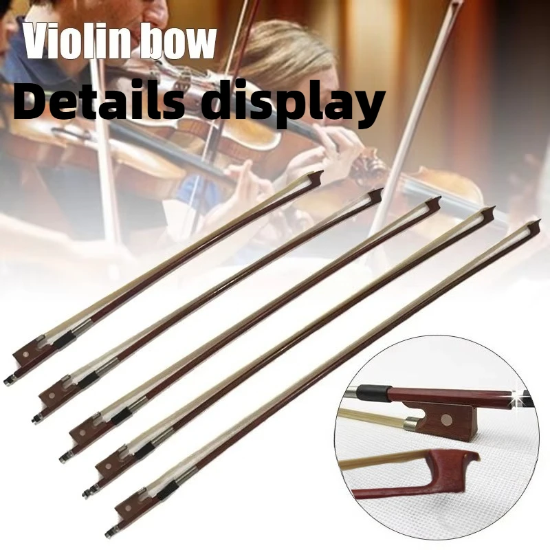 Practical Violin Bow. Straight Bow Shaft. Good Elasticity. Strong Tone. Various Sizes Including 4/4, 3/4, 1/2, 1/4, 1/8