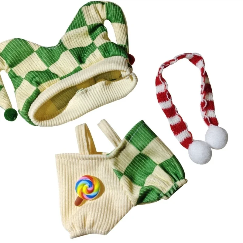 Suitable For 15cm Doll 17cm Labubu First Second And Third Generation Labubu Clown Series Doll Clothes Only Clothes No Dolls