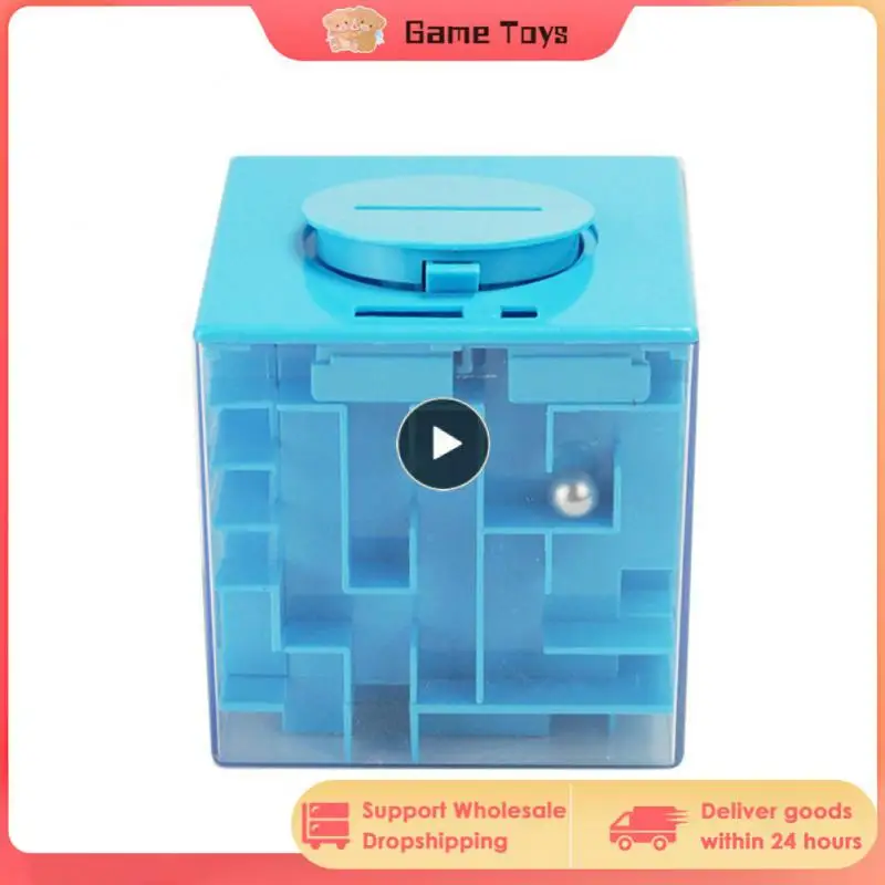 

Копилка-лабиринт с круглыми краями и углами, 3 цвета, прибл. 7,8X7,8X7,8 см