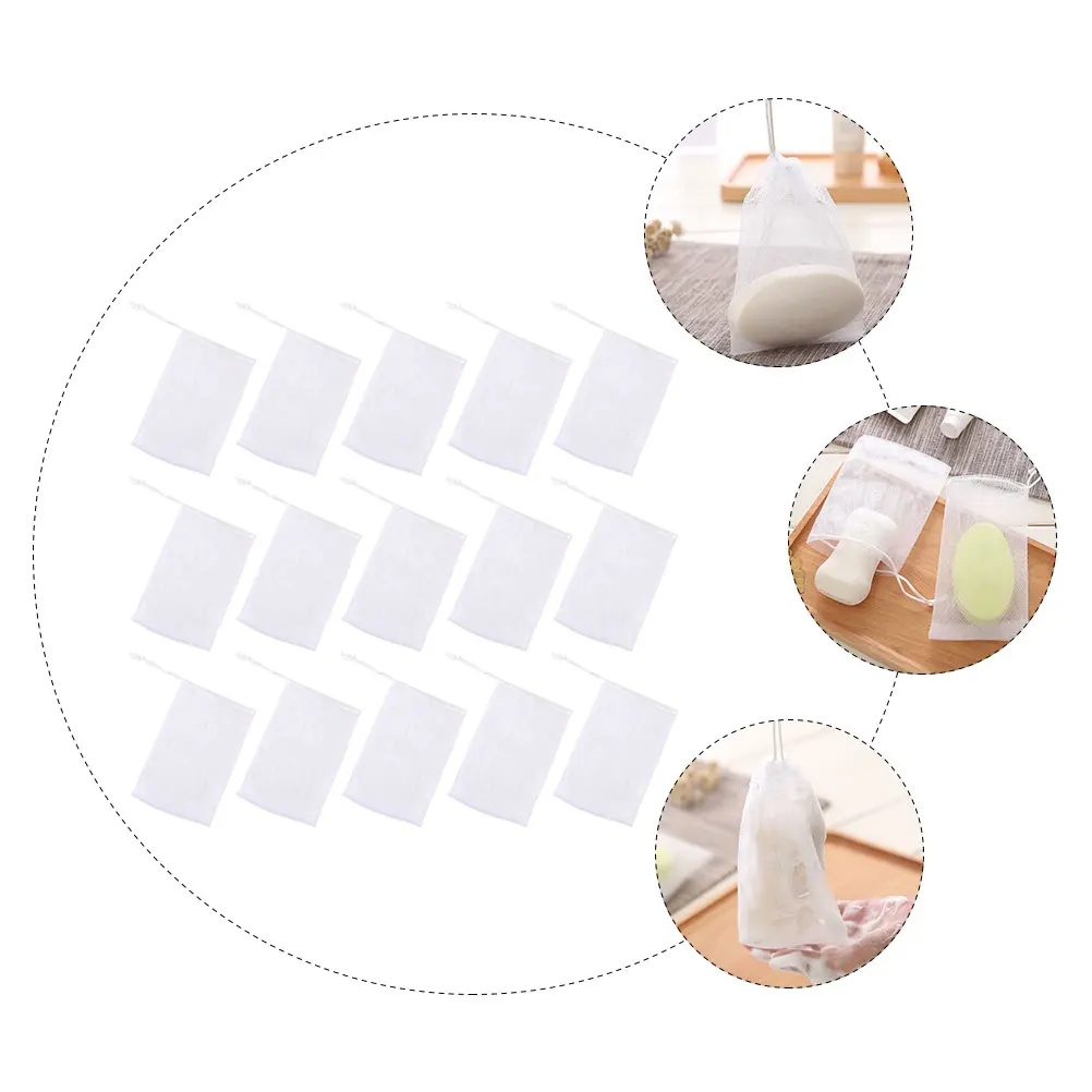 

50pcs Facial Cleansing Foaming Soap Mesh Bag For Quick Lathering Drainage Bubbling Shower Tool Soap Mesh Pouch Foaming