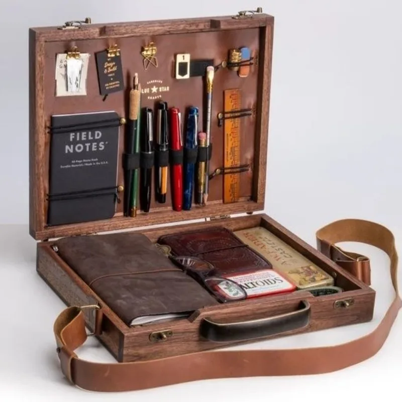 

Art Student Writer Painter Wooden Backpack Wooden Box Briefcase Oblique Span Wooden Large