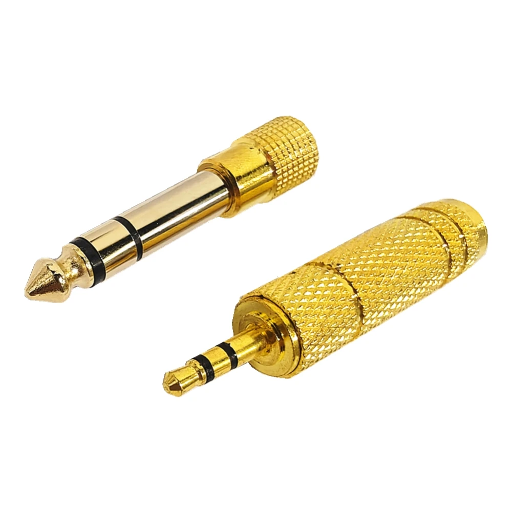 2Pcs 6.5mm to 3.5mm and 3.5mm to 6.5mm Audio Adapter Set 1/4-inch to 1/8-inch and 1/8-inch to 1/4-inch Suitable for Headphone