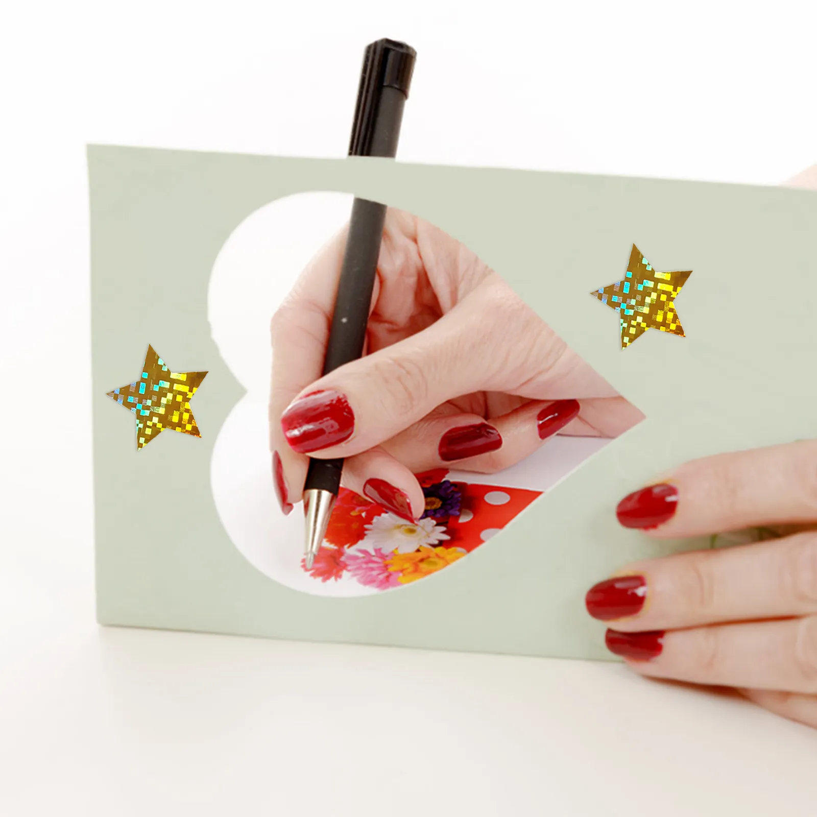 

2 Rolls Star DIY Sticker Glitter Decorative Labels for DIY Origami Greeting Cards Gift Packaging Handmade Albums