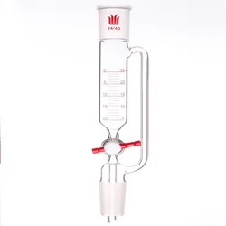 SYNTHWARE Constant pressure drip funnel, With tick marks, PTFE valve, Addition funnel, Borosilicate glass, F62