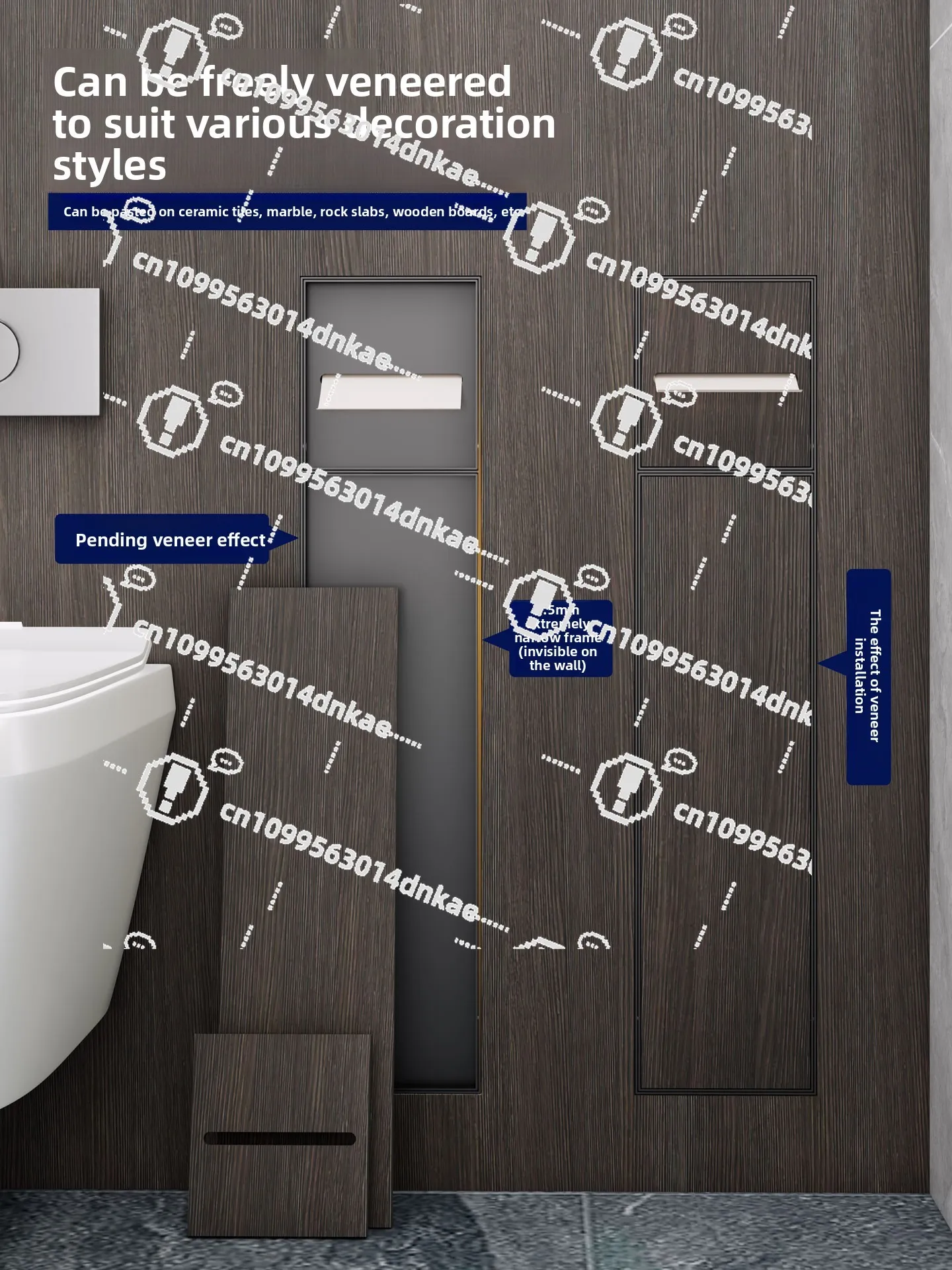 Hidden Toilet Brush Niche Embedded Toilet 304 Stainless Steel Concealed Two-in-one Tissue Box Niche