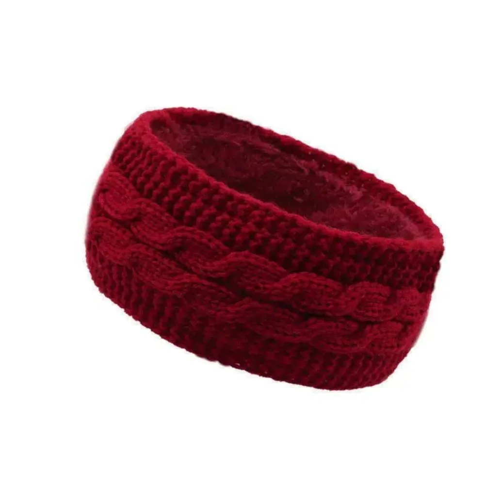 

Fashion with Lining Knit Chunky Headband Stocking Stuffers Cold Protection Ear Muffs Elastic Knitted Ear Warmer Winter