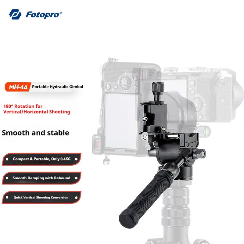 

Fotopro MH Series Professional Video Shooting Metal Hydraulic Camera Head for Horizontal and Vertical Shooting 1/4-inch Mount