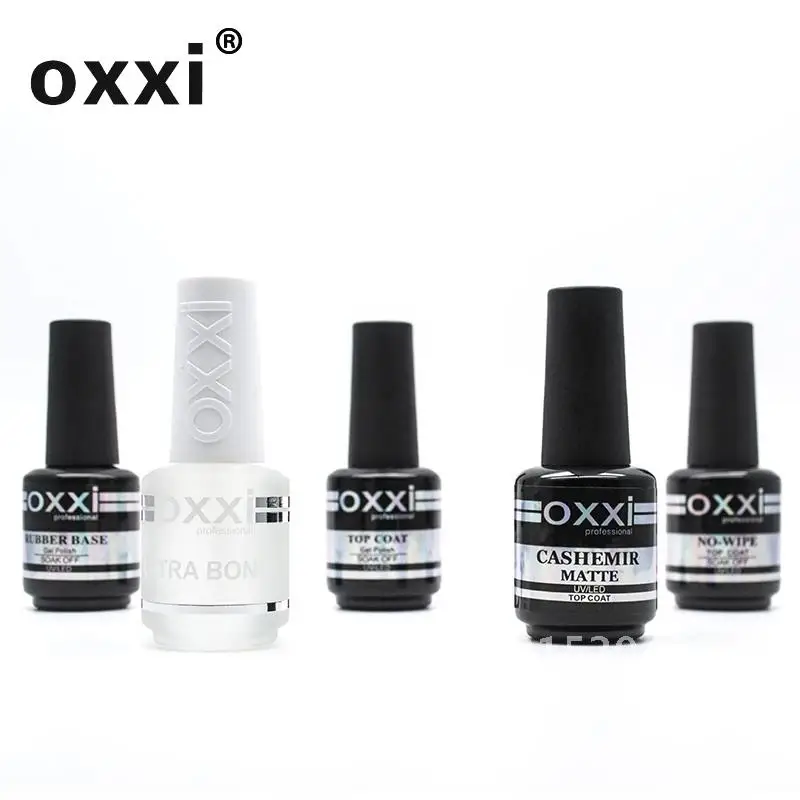 Oxxi ล่าสุด 15ml เล็บฐานยาง Coat กึ่งถาวร UV GEL เคลือบเงา Primer สําหรับเล็บ Matte Top Coat เล็บฐาน TOP Gellak