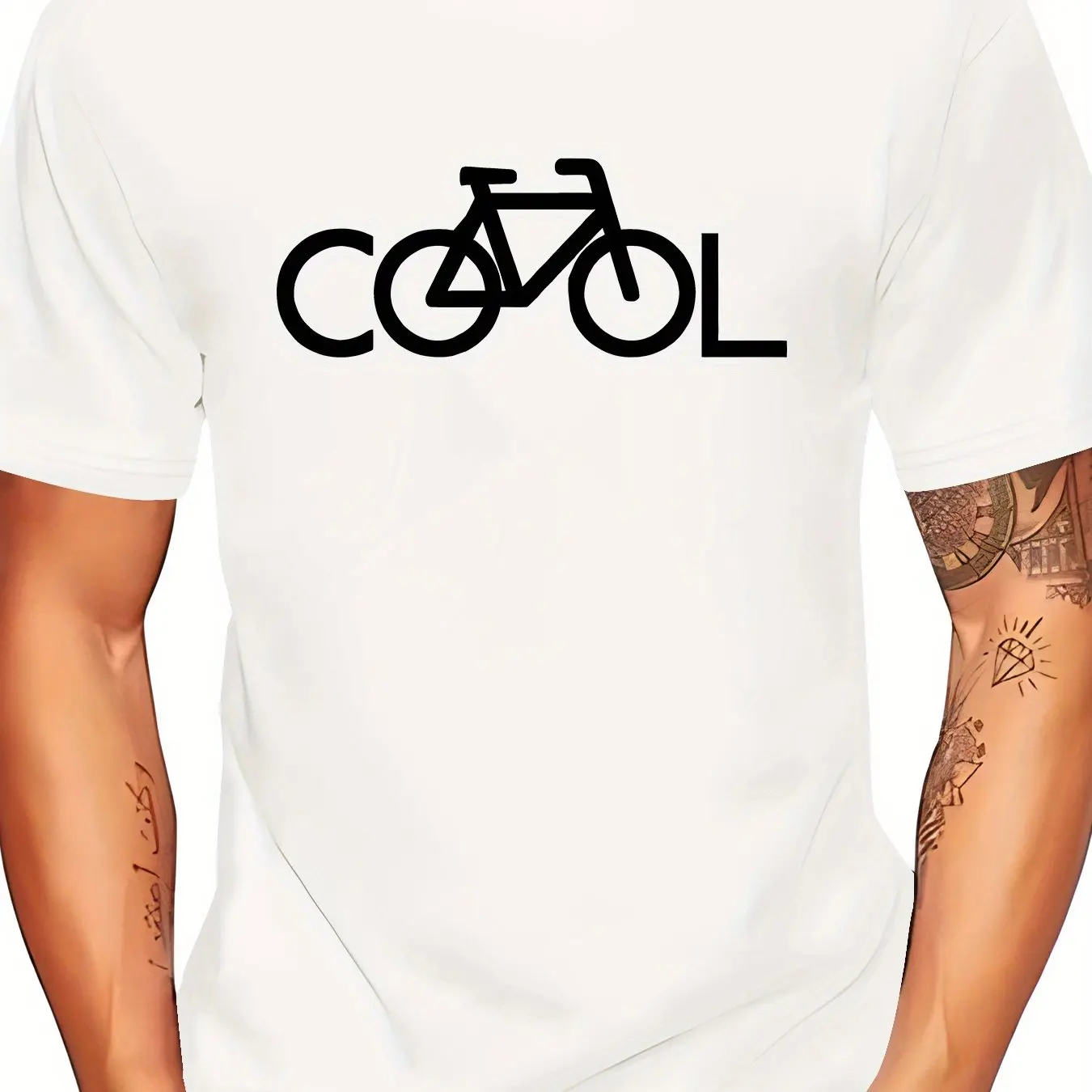 Men's versatile T-shirt, high-end men's fashion casual printed short sleeve trendy top