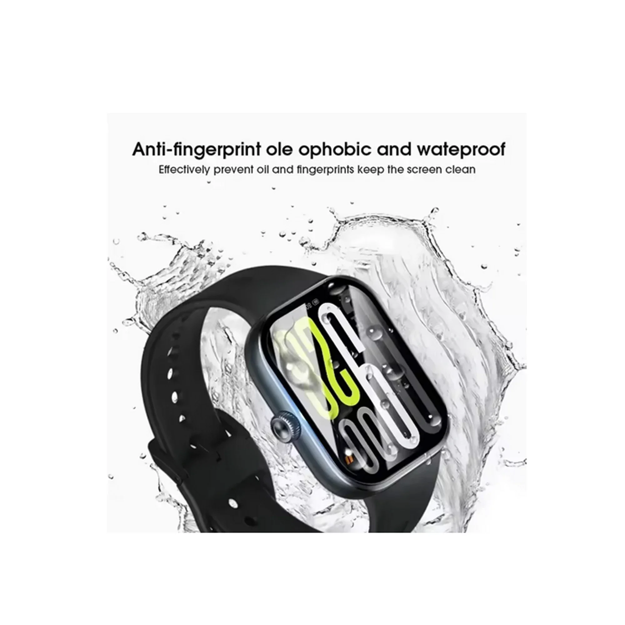 واقي شاشة لساعة Redmi Watch 5 HD 3D طبقة حماية كاملة من الزجاج