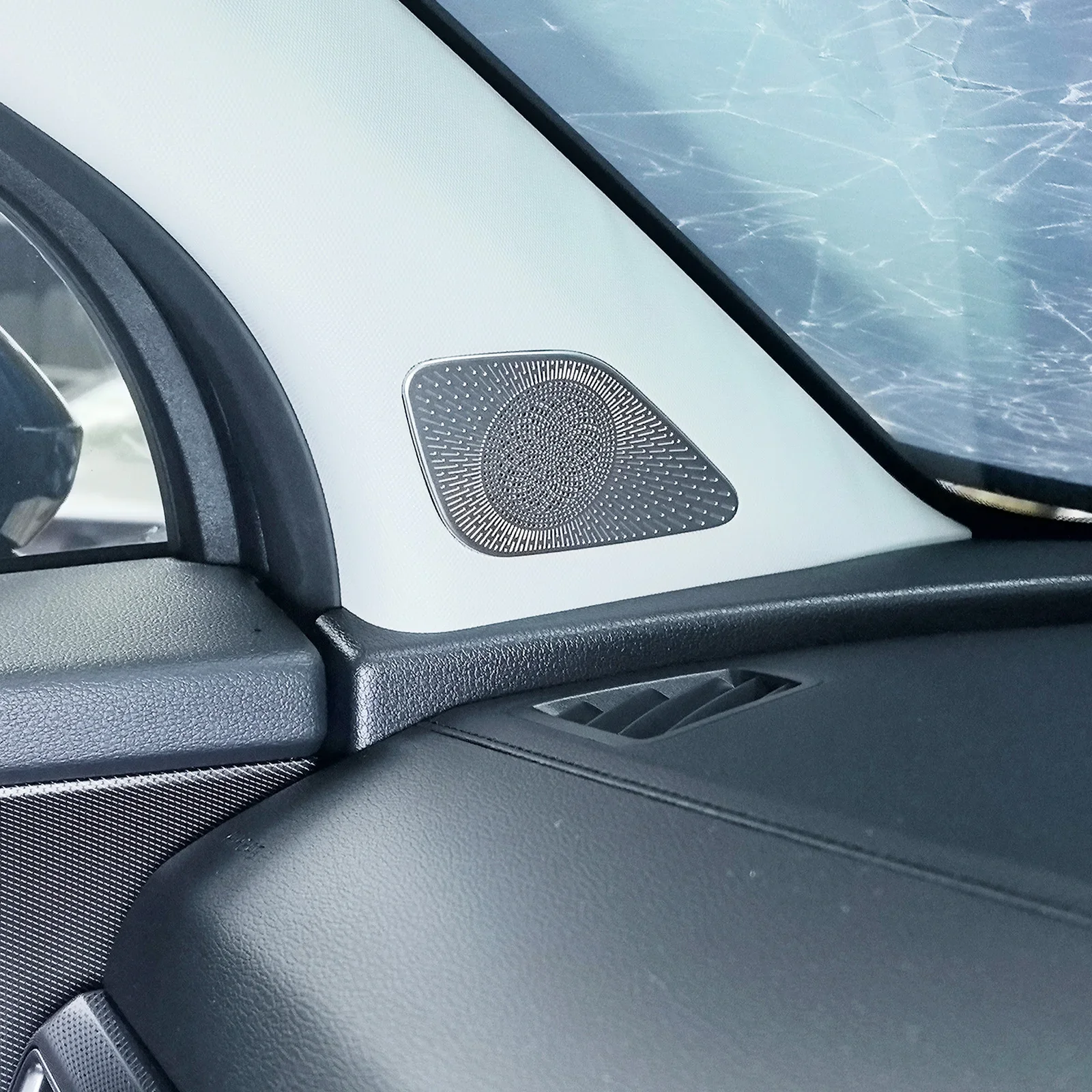 

For Kia Sportage NQ5 Stainless Steel Door A-pillar Speaker Cover Small Horn Trim Sticker Car Interior Styling Moulding 2pcs
