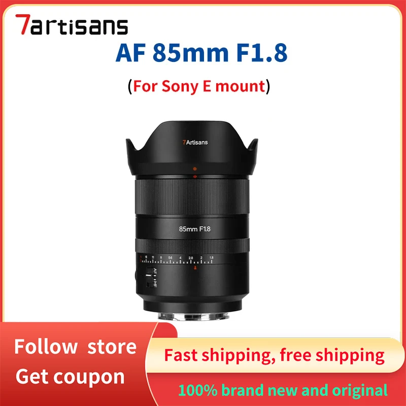 7artisans AF 85mm F1.8 Full Frame Large Aperture Lens for Sony E Cameras A7R A7R4 A7C A7III A660 Medium Telephoto Portrait Lens