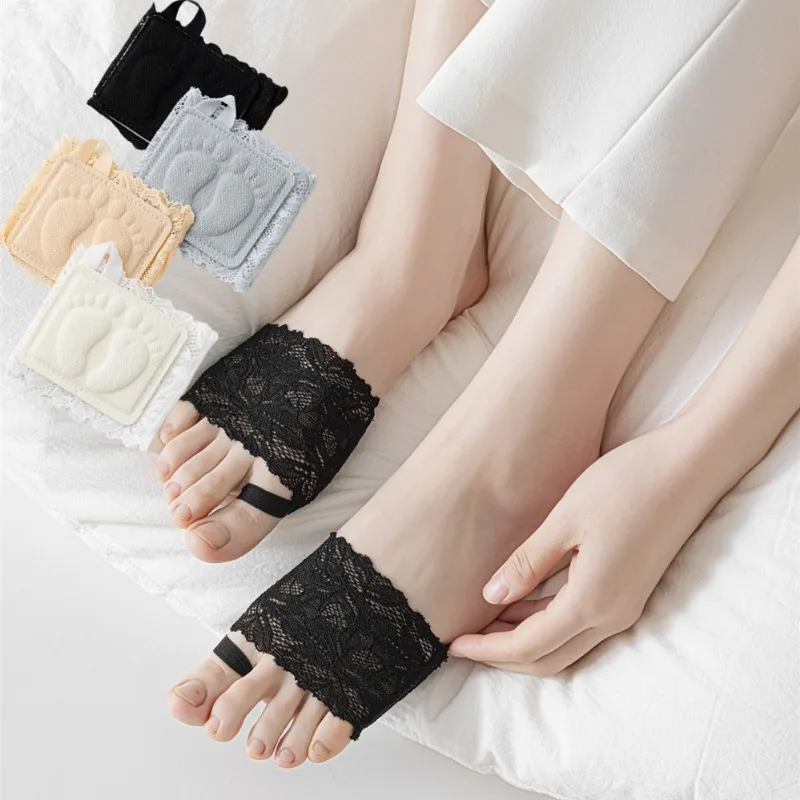 Forefoot Pads for Women High Heels Half Insoles Anti-slip Foot Care Toe Socks Summer Thin Invisible No Show Pad Slippers