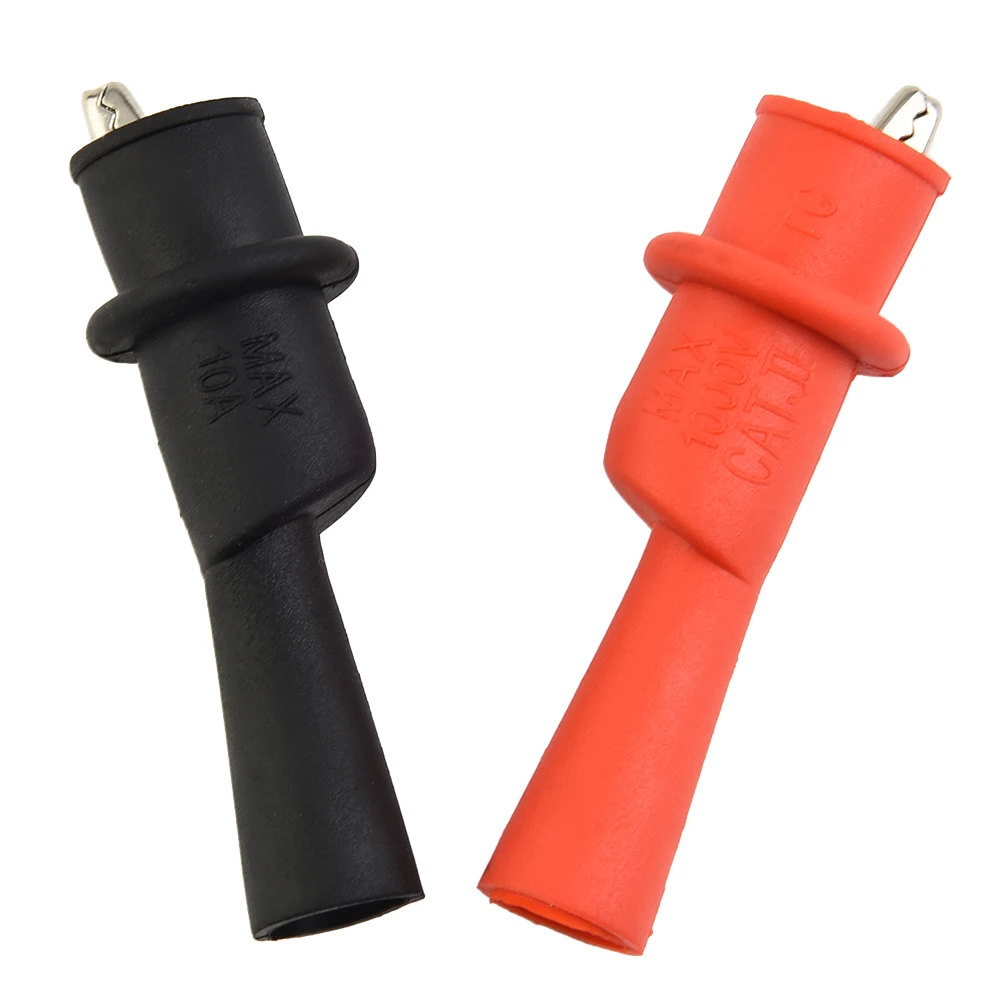 1Pair Crocodile Test Clip Clamp Wire Tips Test Clip Clamp Red+Black For Multi-Meter Tester Multimeter Tester Probe