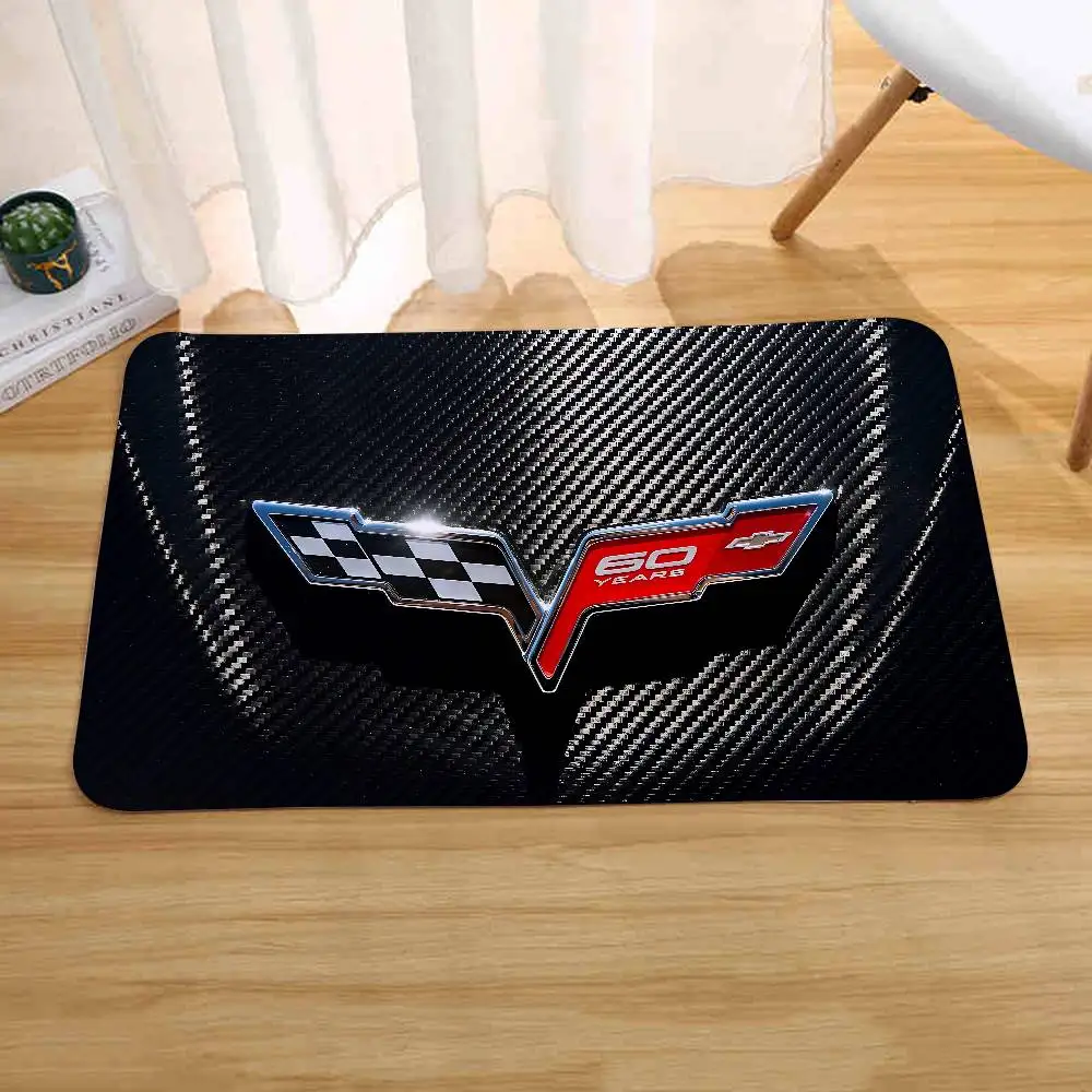 C-Corvette Racing Fußmatten, Heim-Wäsche-Teppich, Teppich für Wohnzimmer, Dekoration, Loungebereich, rutschfeste Fußmatte, Eingangstürmatte – Detail 4