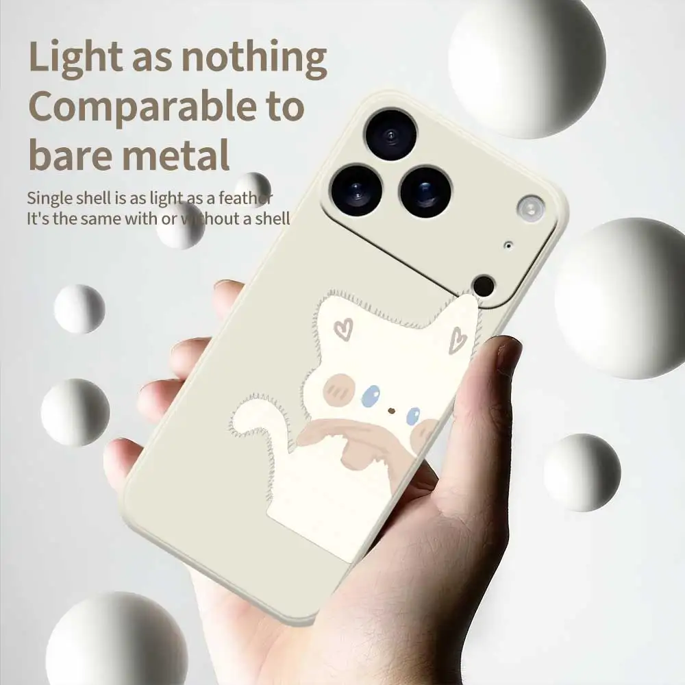 Cartoon Cat Phone Case For iPhone 17 Pro Max 17 Air 16 15 14 13 12 11 Pro Max XS Max 7 8 Plus 16e 16 15 Plus TPU Cover Coque