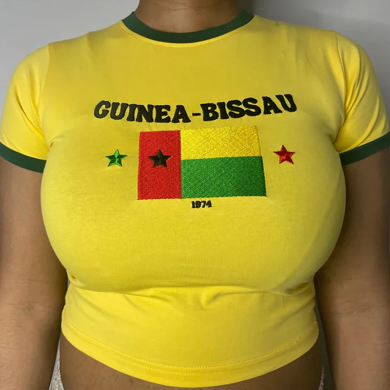 Street Harajuku nationale vlag bedrukt T-shirt lente en zomer nieuwe straattops comfortabel en sexy Y2k damesvest.