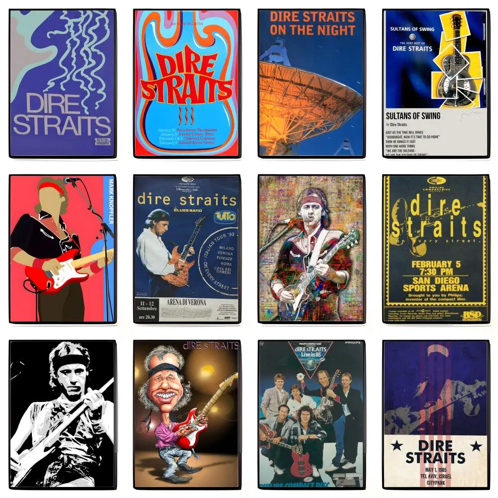 D_Dire S_Straits Band Poster High-definition Art Sticker Self Adhesive Waterproof Home Decoration