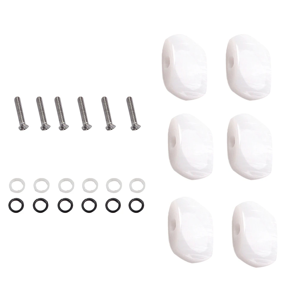 

6Pcs Guitar Tuning Pegs Vintage Metal Body Red Acrylic Button Acoustic Machine Heads Replacement Tuning Keys for Guitar