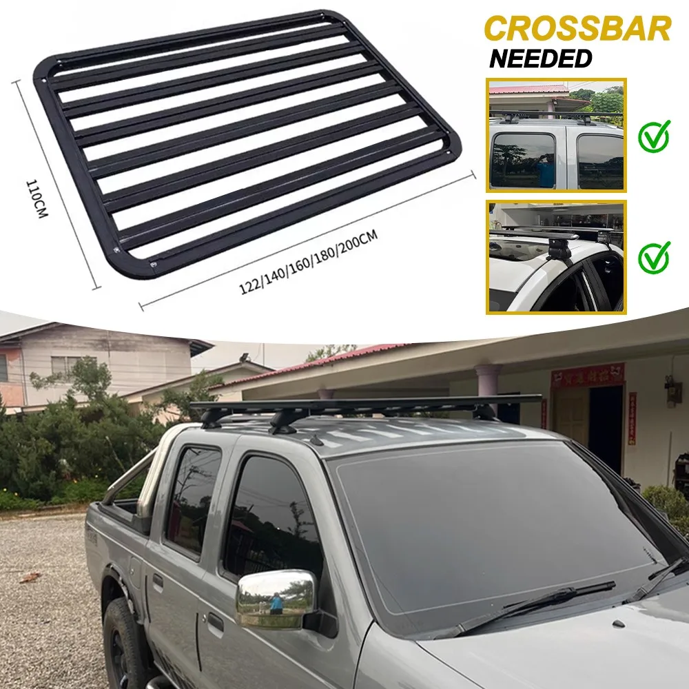 Fit for Dodge Ram 1500 2019-2025 Aluminum Roof Platform Expanded Storage Rack Box Cross Bar Roof Cargo Carrier Camping Trip