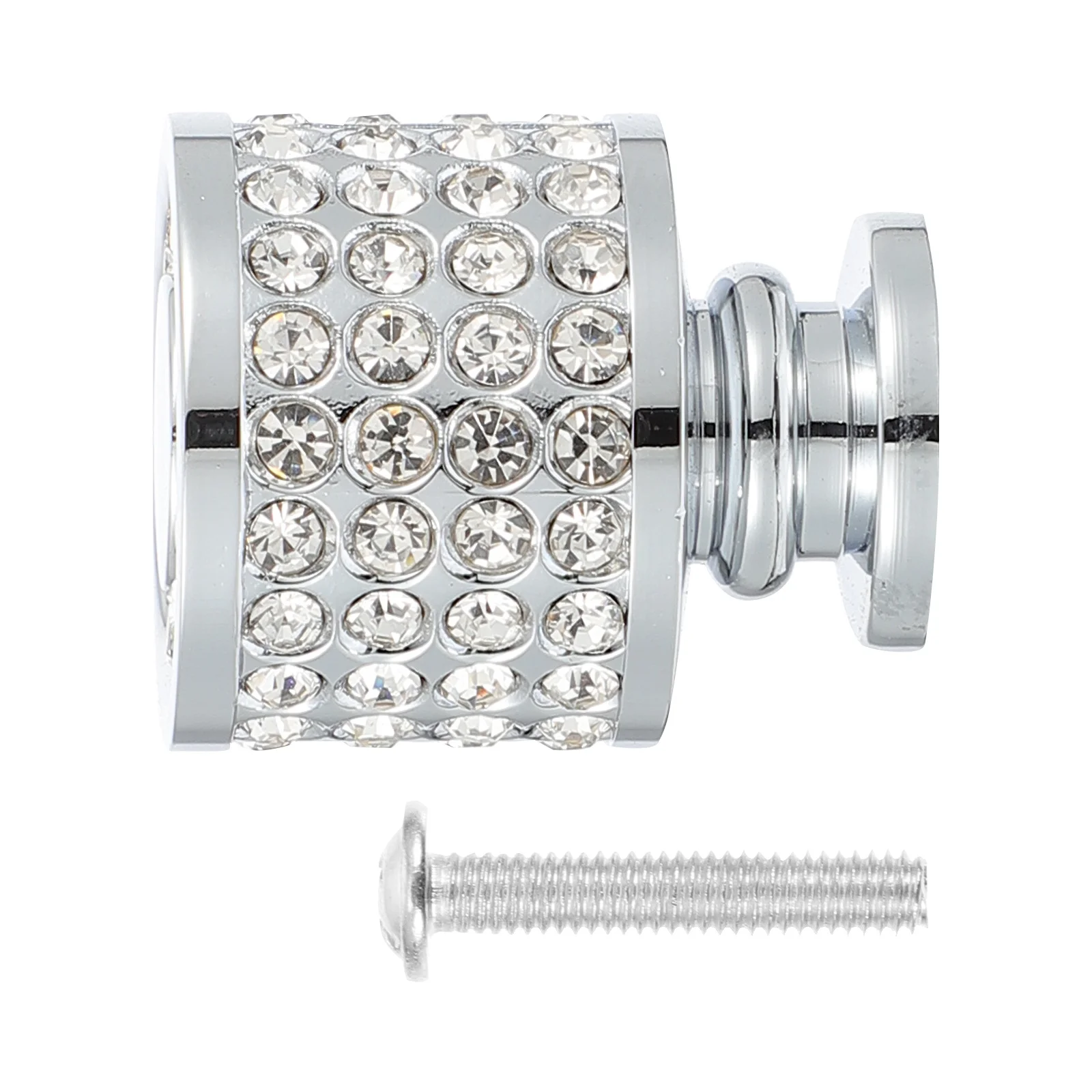 

Zinc Alloy Pull Handle Diamond-Studded Single Hole for Wardrobe Shoe Cabinet Drawer Door Pull Knob Decorative Single Hole Knob