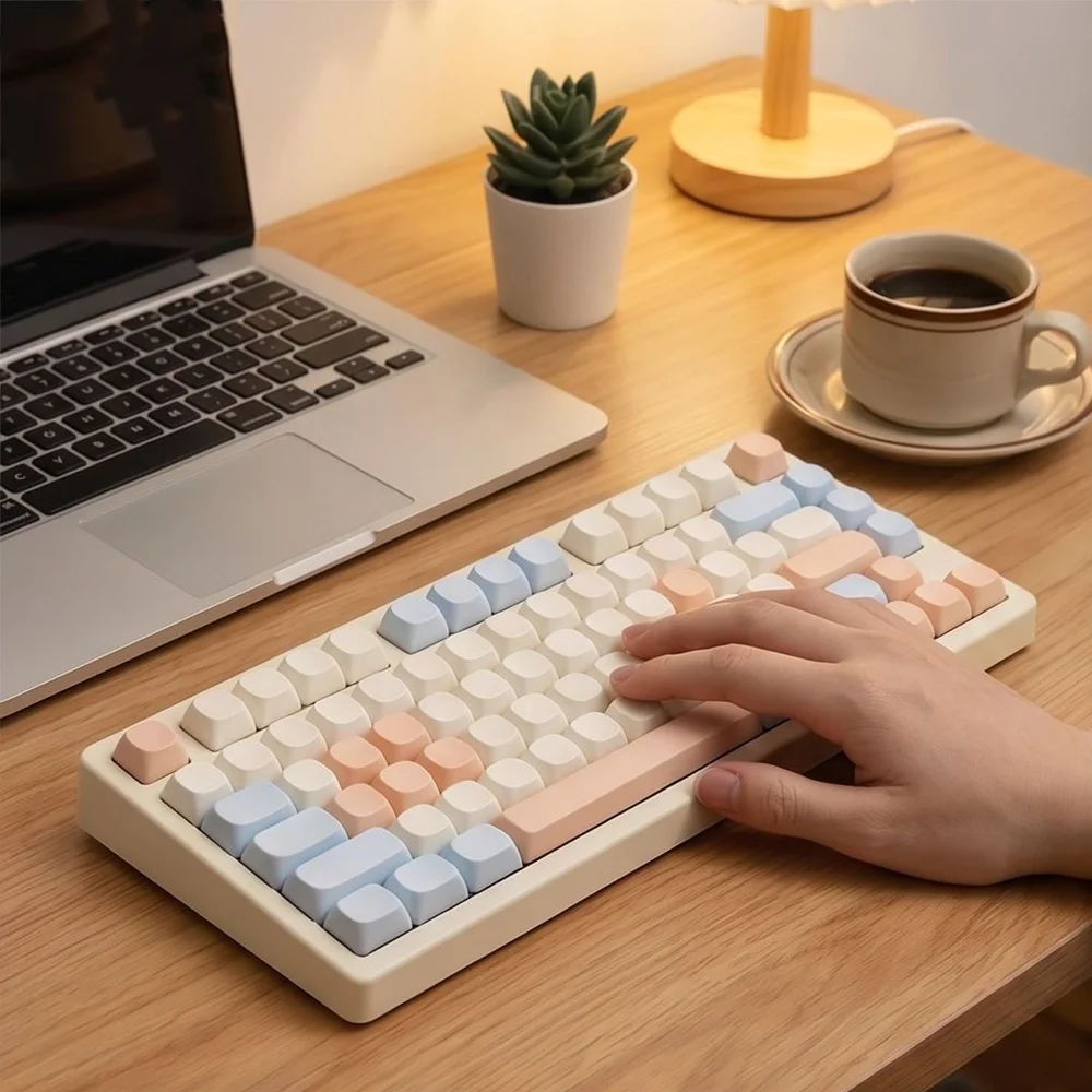 10/20/50 szt. Profil MOA 1U PBT Blank Keycaps Macaron Wielokolorowe Nakładki na Klawisze DIY Bez Nadruku do Klawiatur Mechanicznych MX Gaming — zdjęcie produktu 3