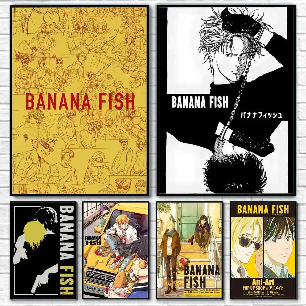 العصابات أنيمي B- الموز الأسماك المشارك غرفة المعيشة المنزلي جدار الفن المرآب غرفة ديكور #1