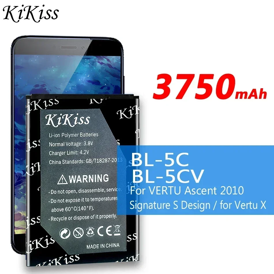 BL-5CV/BL-5C 3750mAh KiKiss Portable Battery For Nokia VERTU Ascent 2010 / Signature S Design / for Vertu X