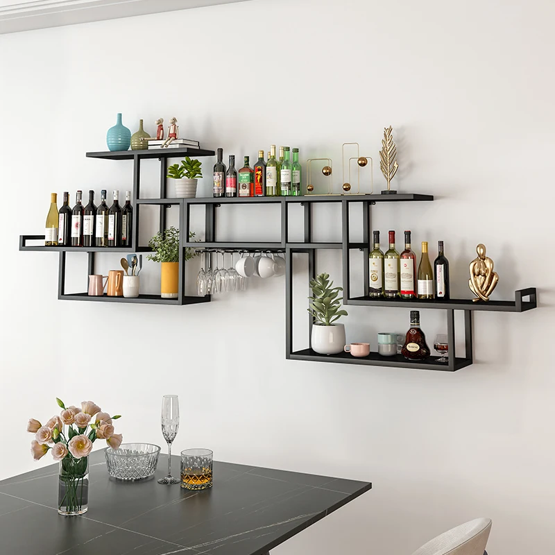 

Wine rack, shelf, wall bookshelf, wall hanging decoration creative ornament, living room wine cabinet, wine glass rack, upside d