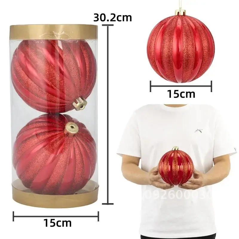 

15cm 2pcs Christmas Ball Christmas Large Size Ornaments 2024 Spheres New Tree Decoration Christmas Party Pendant Year