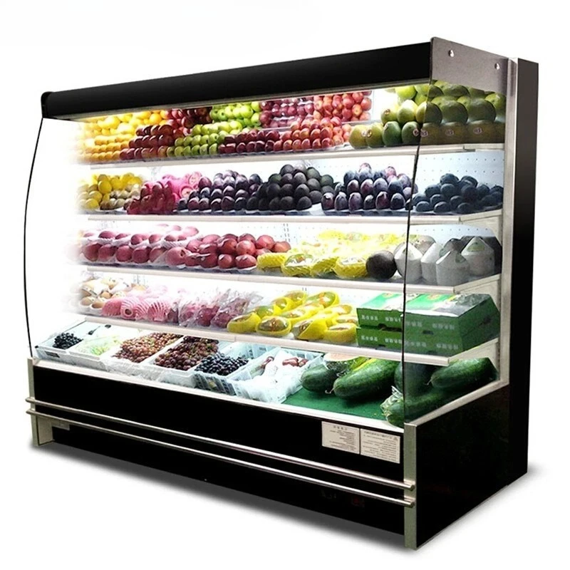 

B Customizable air curtain supermarket refrigerator vertical vegetable display fruit fresh-keeping cabinet
