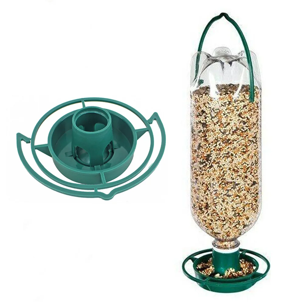 1pc Recycle Empty Soda Bottle Top Bird Feeder Automatical Feeding Outdoors Hanging Feeding Tray for Birds