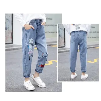 Teen Girls Loose Wide-Leg Jeans 6 New Teenage Girls Jeans 2024 Spring Autumn Casual Fashion Loose Blue Kids Leg Wide Pants School Children Trousers 3-12Year 6