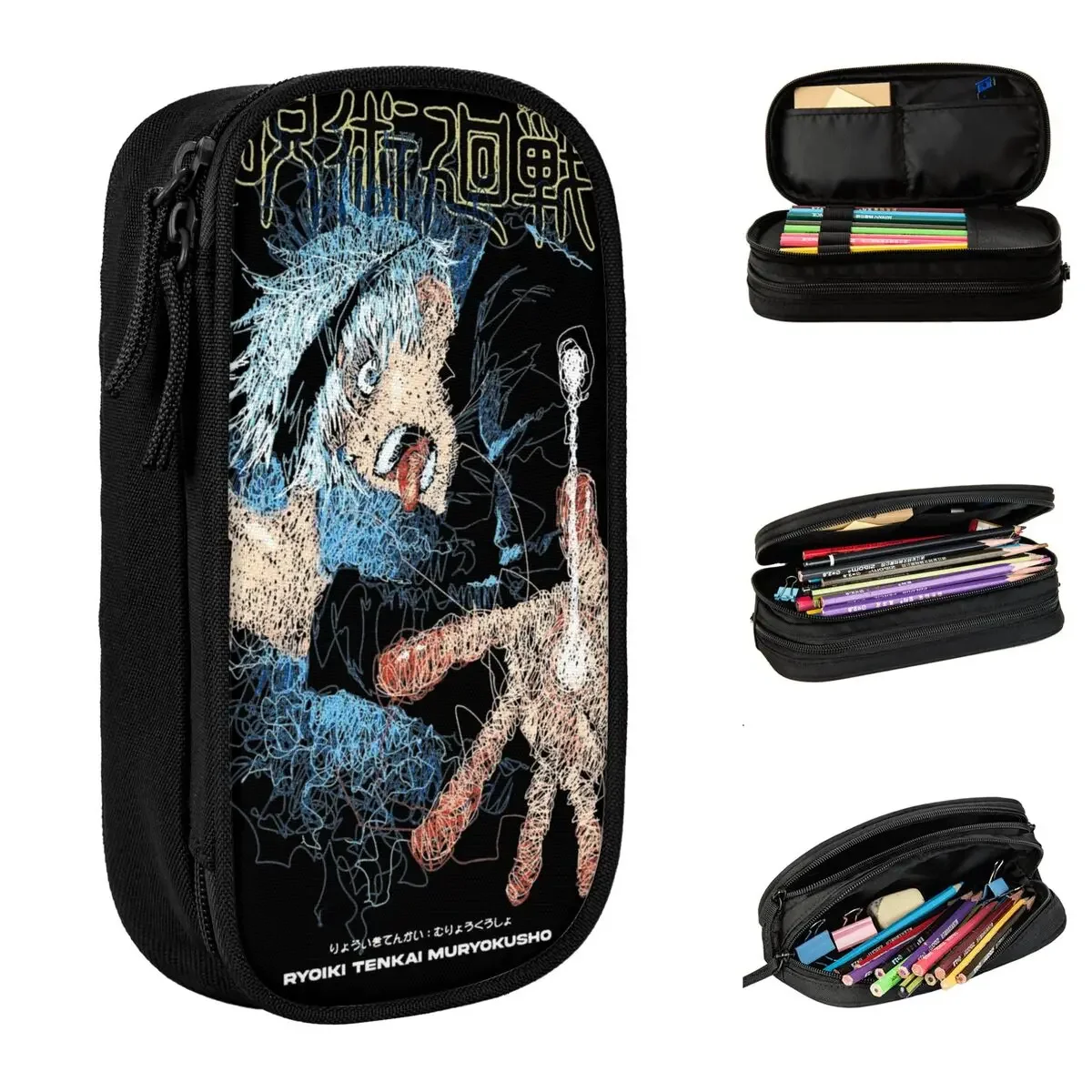 

Jujutsu Kaisen Gojo Satoru Manga Pencil Cases Pen Holder Bags for Student Large Storage School Supplies Gifts Pencilcases