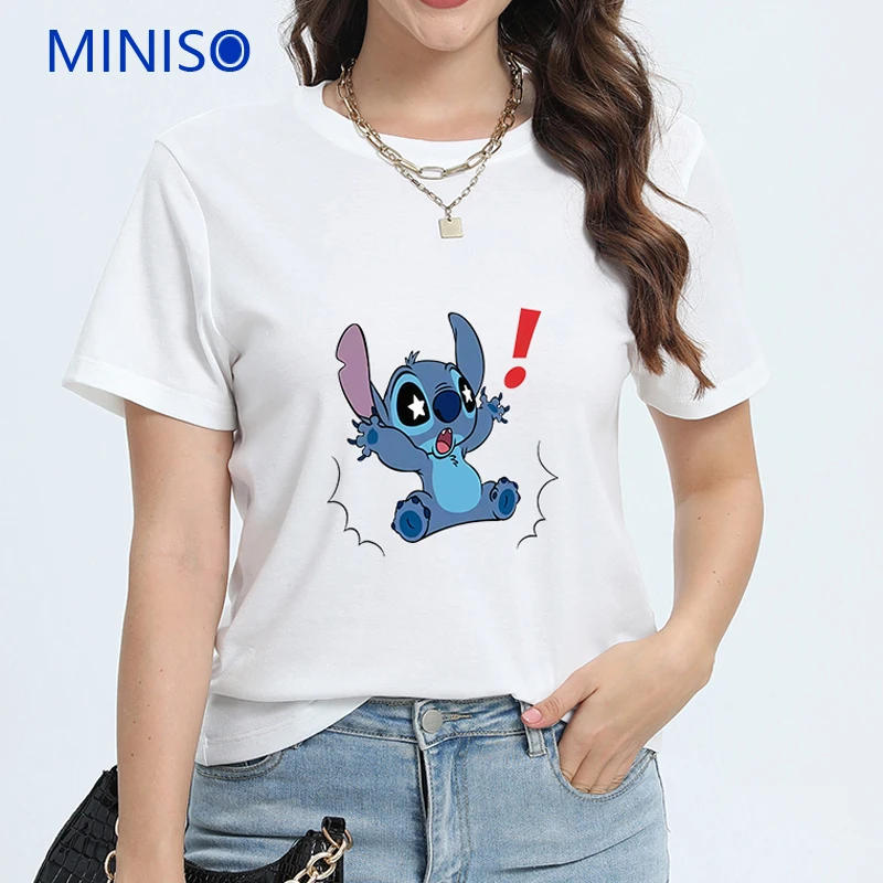 

Print White Women Short Sleeve T-Shirt Fashion Cute Casual Comfortable Style In Summer Clothing Disney Mickey Mouse Cartoon 2025