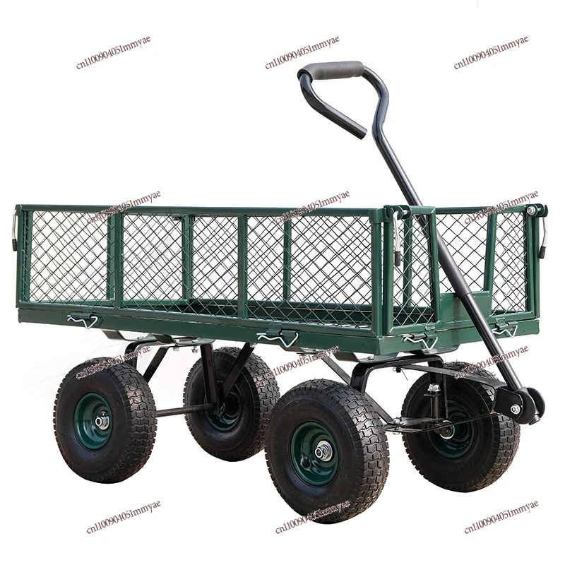 

Four wheel Trailer Folding Truck Network Car Tiger Car Load King Household Truck Traction Flat Truck