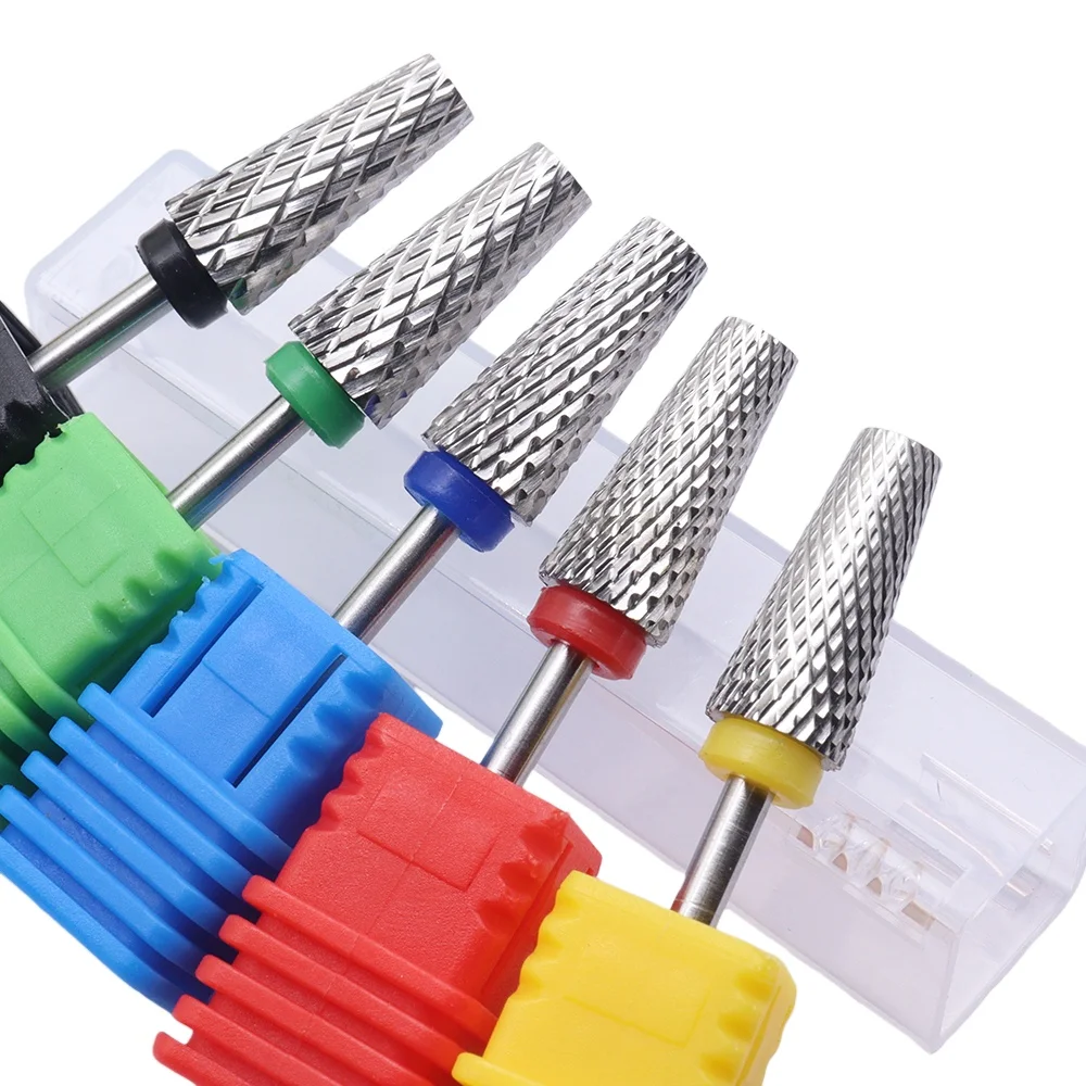 1Pcs Cross-Toothed Stainless Steel Nail Polishing Head Drill Bit