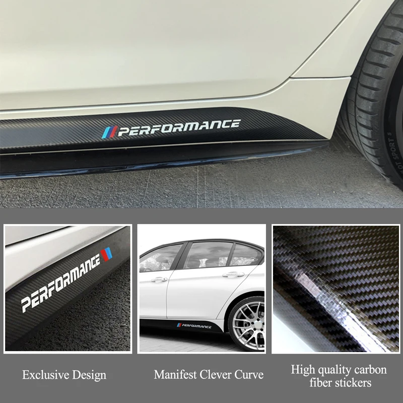 For BMW F20 F40 F22 F30 E90 F32 F10 F06 F07 F46 M3 M4 M5 E60 Z4 G20 F15 F16 G30 X1 M Performance Door Side Skirt Sticker Decal view 4