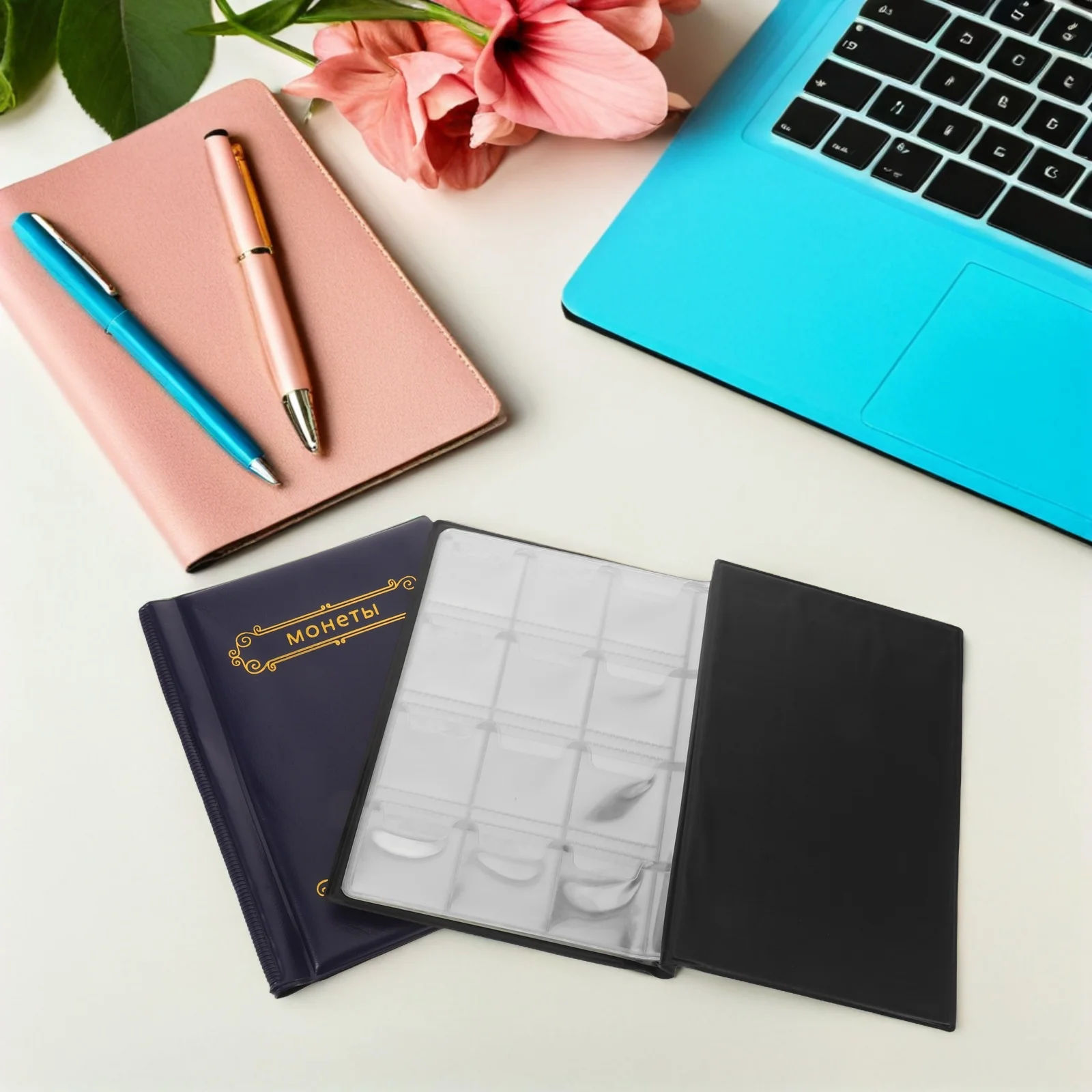 2 قطعة ألبوم جمع العملات المعدنية 120 جيوب غطاء بولي يوريثان عتيق 28 مللي متر منظم لهواة الجمع حماية عرض واضحة محمولة