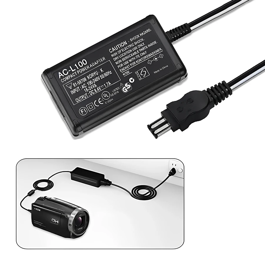 AC-L100 L15 L10 AC adapter charger For Sony CCD-TR  TRV  DCR-DVD  PC  TR  TRV Mavica FD / Cybershot DSC-F/S/D Series