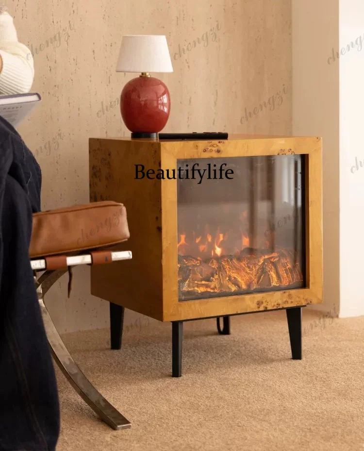 DD182Mahogany grain simulation stove solid wood audio side cabinet living room decorative bedside table