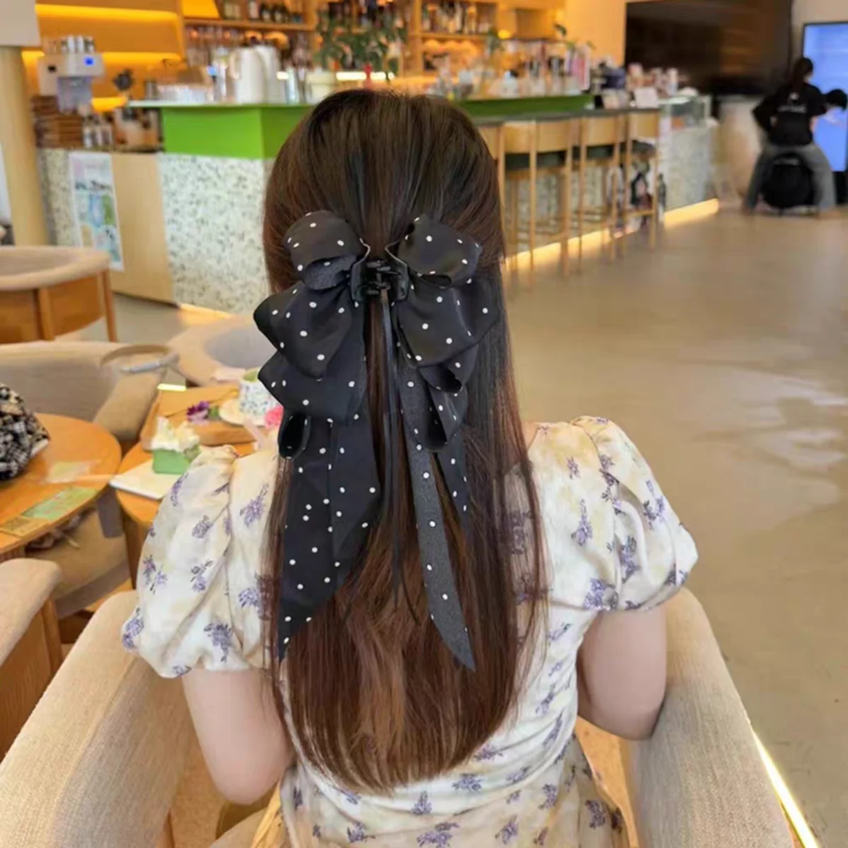 AWAYTR милый бант, лента для волос, коготь, цветочная бабочка, шифоновый бант, заколка для волос, заколка для волос, головной убор, заколка с бантом в горошек