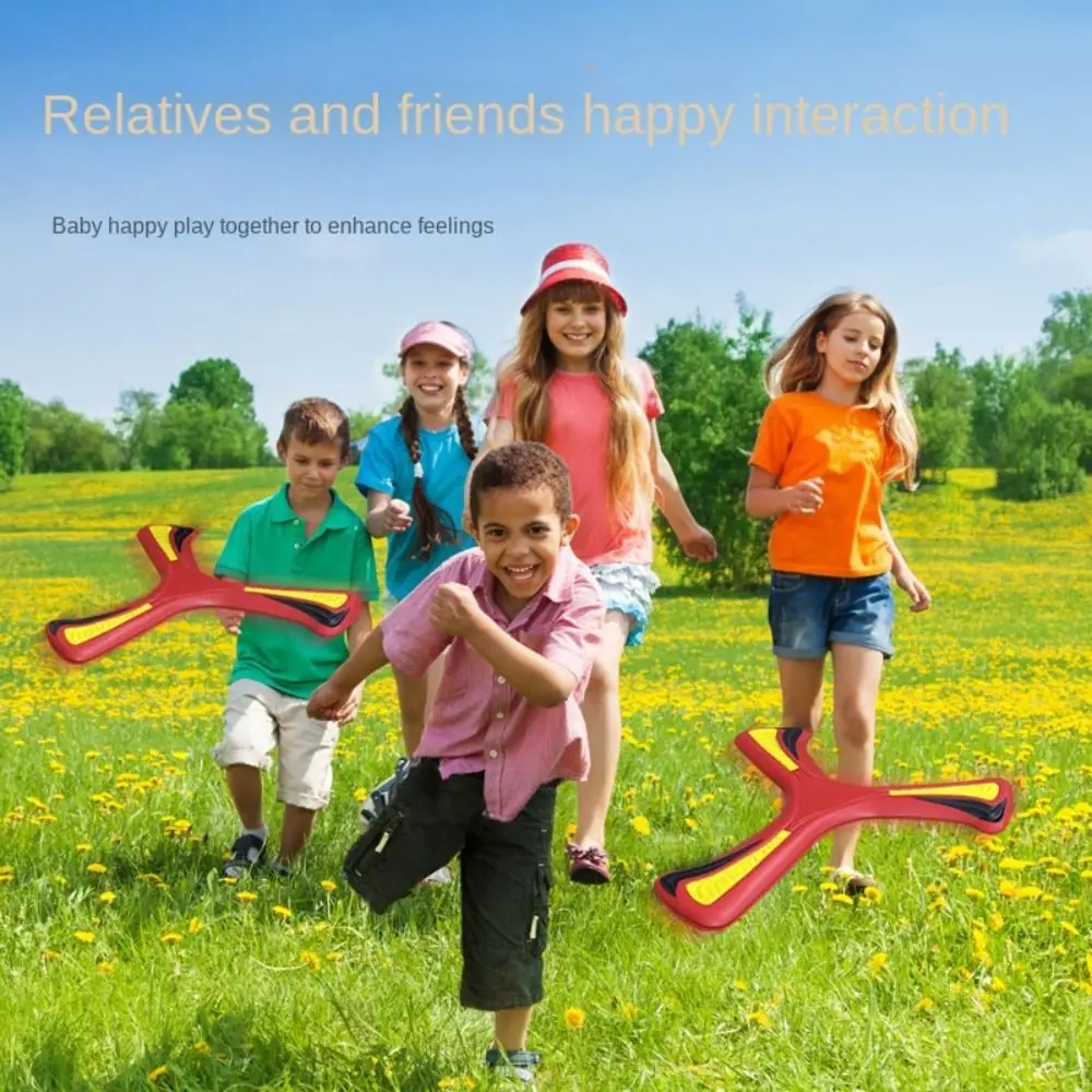 Plastic Children Boomerang Interactive Children Toy Sports Three-leaf Cross Flying Disc Soft Spinner Three-Bladed Outdoor Toys