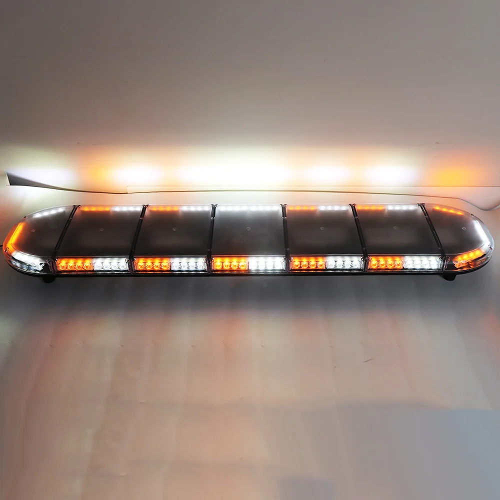 

High Intensity Low Profile Emergency Amber White Lightbar Roof Mount Strobe Warning Light For Tow Truck With Brake Turn Signal